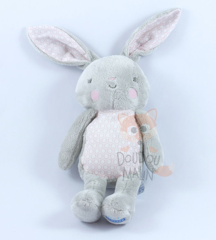  baby comforter rabbit grey pink white 